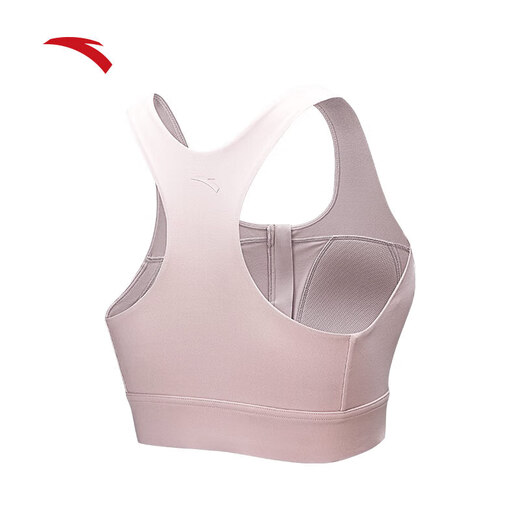 ANTA easy-to-put-on and take-off sports bra high-intensity all-in-one BRA women's 2025 new yoga wear Pilates back bra front zipper healing powder-1 XS (female 155)