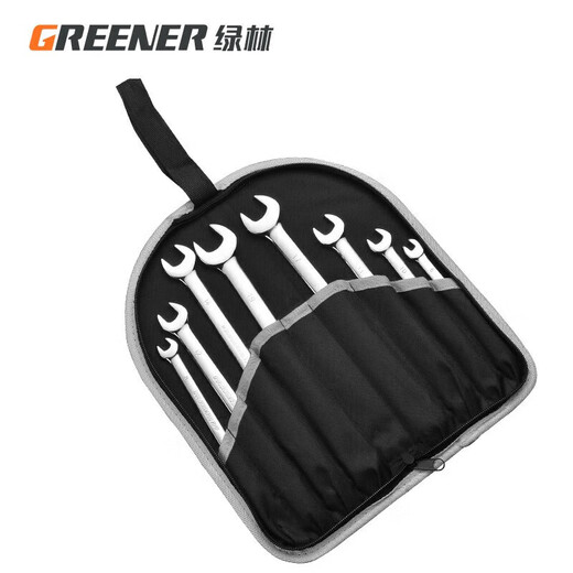 GREENER wrench set tool open plum blossom dual-use household 9-piece set 6mm-19mm fixed dead wrench car repair