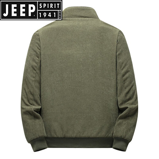 
JEEP SPIRIT winter corduroy cotton coat men's new style lamb velvet jacket winter top plus velvet thickened large size cotton coat men military green [hot-selling style] 2XL 125-140Jin [Jin equals 0.5 kg]