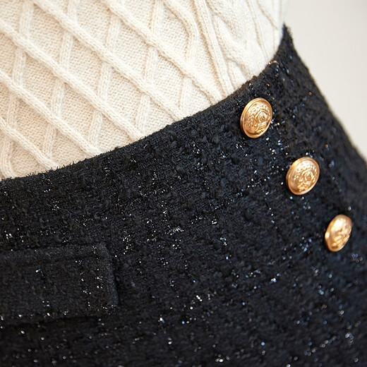 Shechi Xiaoxiangfeng skirt 2025 autumn new women's high waist covering crotch slimming short A-line skirt