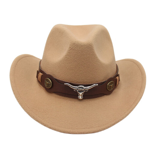 Der Titel der Herren Sommer tibetaner Top Hut Western Cowboy Hat Cowhead Accessoires fühlten Hut Männer und Frauenhut Sonnenschutz Sonnenhut Schwarz