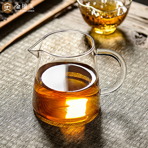Gold inlaid jade tea set accessories clean male cup glass fair cup tea sea tea divider kungfu tea set spare parts