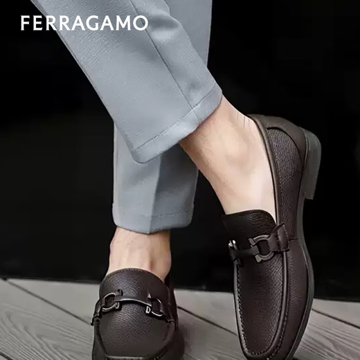 Ferragamo autumn and winter new Gancini handmade business casual men's leather shoes 642847 3E