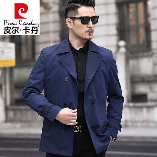 Pierre Cardin 2026 Autumn New Men's Windbreaker Short Spring and Autumn Trendy Business Casual Fashion Youth Suit Collar Jacket Black M 170