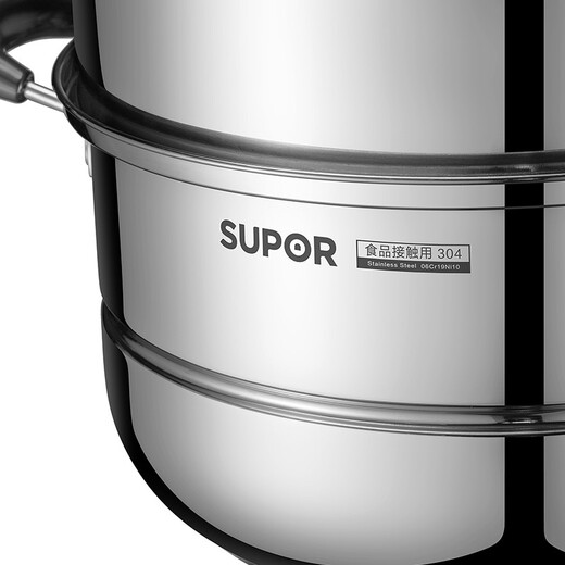SUPOR steamer 304 stainless steel double-layer double-bottom soup pot steamer large capacity high arch lid pot induction cooker gas universal high arch lid double layer diameter 28cm