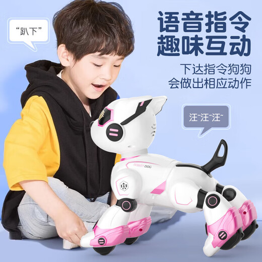 
JJR/C Early Education Intelligent Voice Control Machine Dog Children's Toys Boys 3-6 Years Girls 2-4-8 Years Birthday Gift Robot Girl Pink N3 [Remote Control + Hand Control + Voice Control Mode] Intelligent Follow Programming Touch Sensing Learning Companion