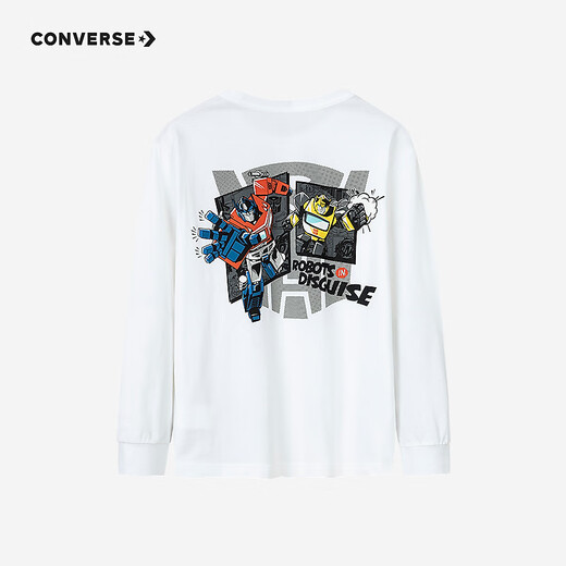 Converse【变形金刚联名】匡威儿童装秋季打底衫男童长袖T恤CNVB-LS-G689 纯白色 130 /64 【建议身高116-122cm】