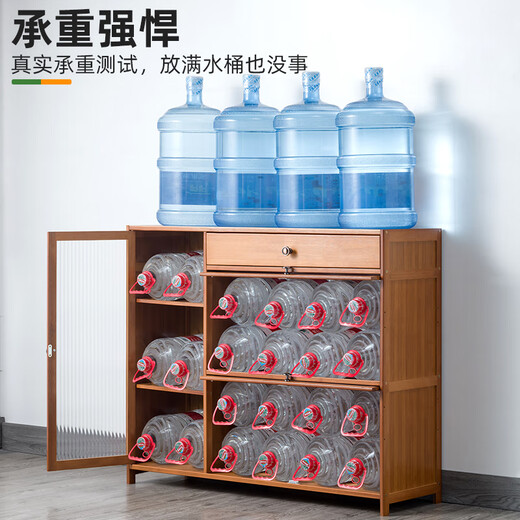 Trojan Kitchen Shelf Nordic Sideboard Microwave Oven Home Living Room Cabinet Home Solid Wood Multi-Function Storage Cabinet Wine Cabinet Changhong Transparent Door High Style - Four Doors 100 Long