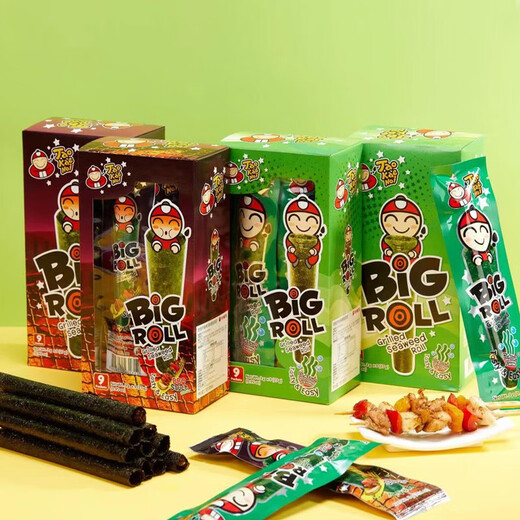 Boss Zai Thailand imported snacks Boss Zai seaweed roll box children's roasted crispy seaweed ready to eat 1 box total 9 pieces original flavor X1 box