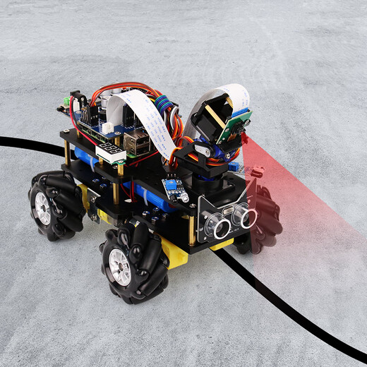 Createblock Raspberry Pi 4B AI Visual Car Robot inteligente Reconocimiento Visual Tracking Robot McNum Wheel Raspberry Pi 4B (4G) Placa base