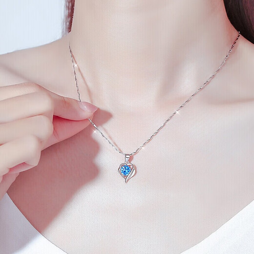 Stephen's birthday gift platinum necklace for women platinum necklace moissanite luxury goods for girlfriend light luxury model Ag Engraved SF Express next day delivery light luxury model single-minded Ag