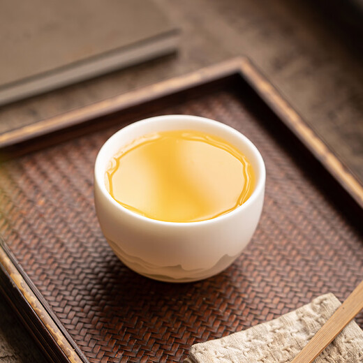 Gold inlaid jade mutton fat jade porcelain household ceramic tea cup master cup tea bowl kung fu tea set gift box Yunshan master cup