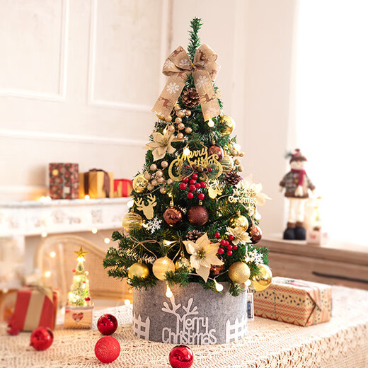 Xinxin Jingyi Christmas tree 90cm Christmas decorations tabletop lights ornaments tree ornaments hotel counter window scene layout