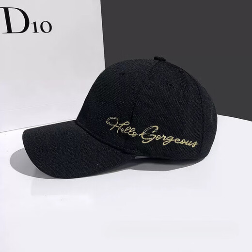 Eve's Color Hat Unisex Outdoor Sun Hat Baseball Cap Fishing Four Seasons Peaked Cap Letter Embroidery Korean Summer Hat Black L (58-60cm)