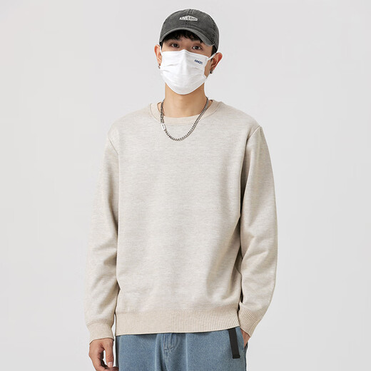 GENIOLAMODE Ao Ruipeng endorsed sweater men's winter round neck bottoming sweater sweater khaki 2XL