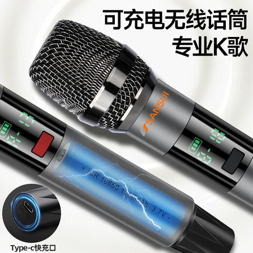 SANSUI square dance audio with display screen outdoor audio karaoke all-in-one trolley speaker mobile Bluetooth home ktv audio set karaoke machine dancing outdoor large volume 17-inch ultra-clear screen + large 10-inch bass + 7 speakers dual microphones