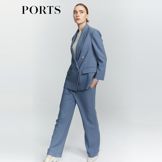 PORTS Autumn and Winter New Women's Solid Color Simple Commuting Blazer LM9J031NWW038 Gray Heron M (6)