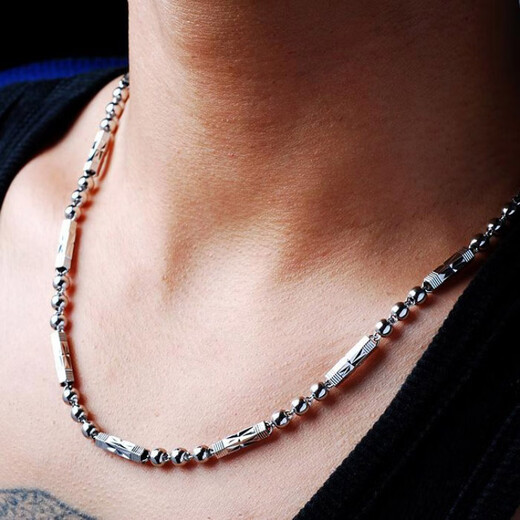 Feiyu Fat Donglai same style pt950 platinum necklace for men Pt950, domineering and fashionable chain length, versatile birthday gift, 60cm long, 6MM thick, weight 33g