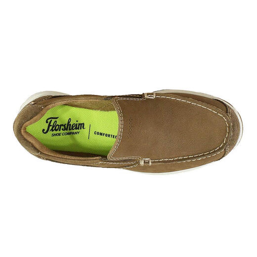 Florsheim Children's Moccasin Loafers Boys Toddler Shoes Leather Lightweight and Comfortable Stone 5.5 Big Kid