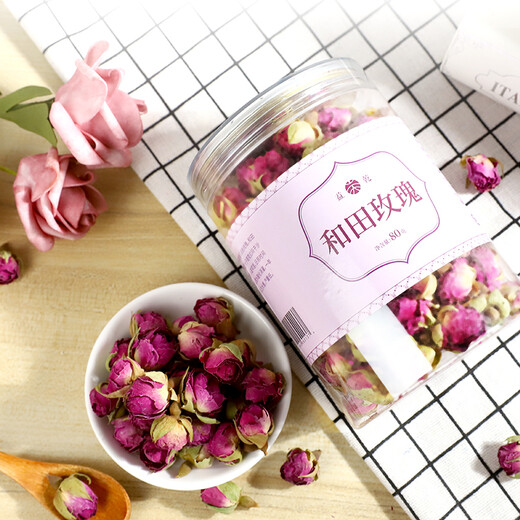 Yiqian Xinjiang Hotan Rose Tea Desert Rose Buds Dried Products Southern Xinjiang Specialties with Damascus Rose Tea 160g [80g*2 cans]
