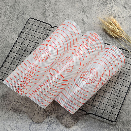 Xinbaiyue cake turntable, decorated turntable anti-slip mat, children's placemat, baking and kneading mat, silicone mat, round kitchen insulation mat, thickened platinum silicone 30cm, graduated anti-slip mat