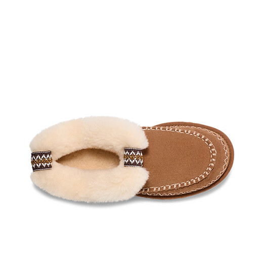 UGG Autumn Women's Fashionable and Comfortable Solid Color Flat Warm Furry Short Boots Lazy Fur Shoes 1158224 CHE | Maroon 39 The shoe is too small, it is recommended to take one size up