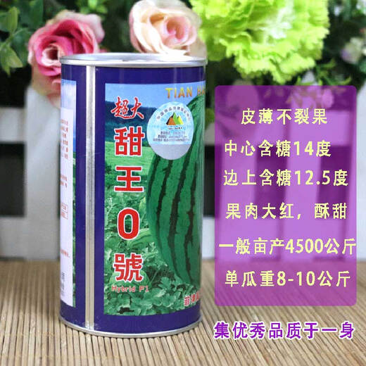 Chunzhiyun Sweet King Watermelon Seed Extra Large Sweet King No. 0 Four Seasons Fruit Seeds with Thin-Skinned Uncracked Melon Red Heart Sweet Original 2,000 Tablets Original 2,000 Tablets (Planted on 2 acres)