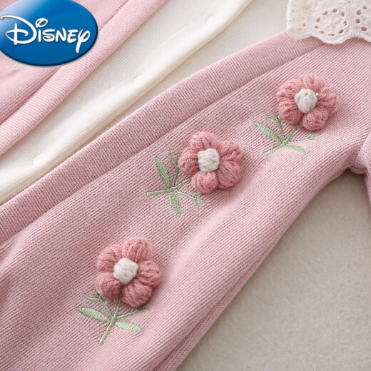Disney baby jumpsuit spring and autumn baby girl spring clothes 2024 new full moon baby girl clothes spring cute coat pink 66cm
