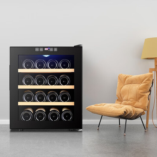 Bacchus red wine cabinet constant temperature wine cabinet home mini small electronic wine cabinet wine foreign wine cabinet built-in storage wine cabinet refrigerated tea cigar cabinet constant humidity living room kitchen light luxury 50L beech wood shelf style 16 pieces