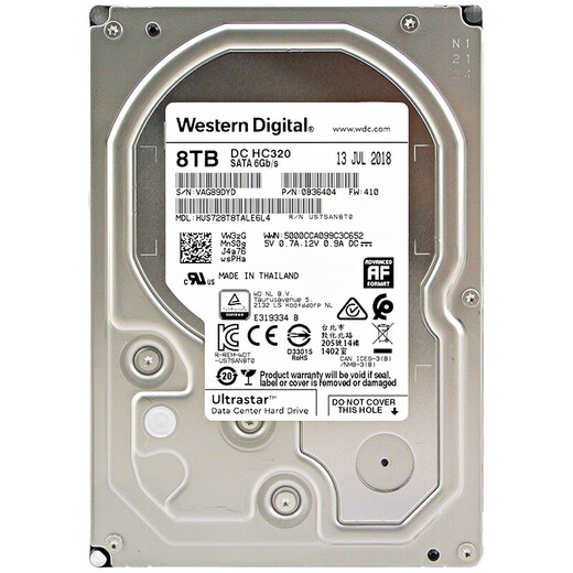 Western Digital (WD) HC320 8TB Enterprise Air Mechanical Mechanical Hard Drive NAS Network Store Interface 3,5-дюймовый 8TB Air HUS728T8TALE6L4 Новый национальный банк Пятилетний гарантийный билет