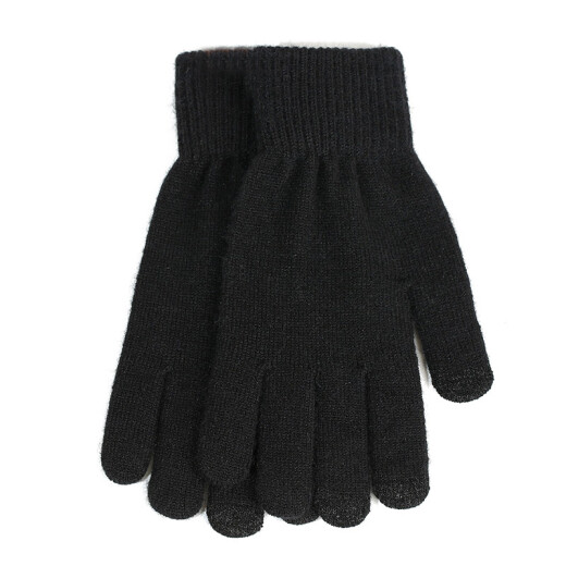 Hommy woolen gloves for men and women, winter warm gloves, men's cycling plus velvet touch screen gloves, same style for men and women, black HM610