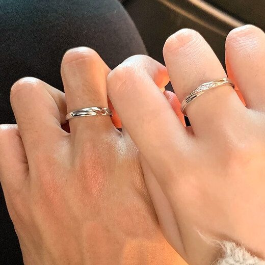 MZMZ Love Together Platinum Diamond Ring Couple PT950 Platinum Ring Proposal Wedding Pair Ring Love Birthday Gift Girlfriend PT950 Platinum Pair Ring Live Pair