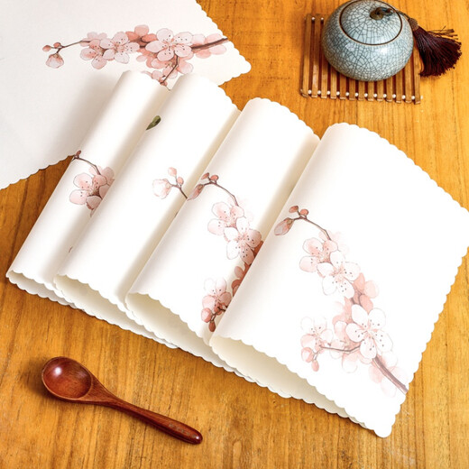 Disposable placemats, Japanese style disposable placemats, Japanese style placemats, Japanese shop mats, table mats, thickened absorbent paper mats, white flower raft (100 sheets)