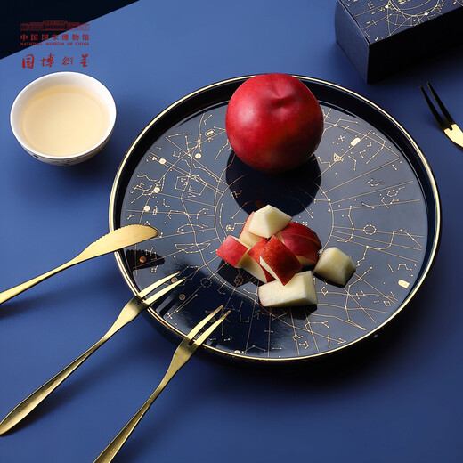 National Museum of China Qiuying Jinbo Tea Set Gift Box Set Tea Cup Dessert Plate Knife and Fork Gift Gift for Elders Cultural and Creative Valentine's Day Gift Qiuying Jinbo Tea Set