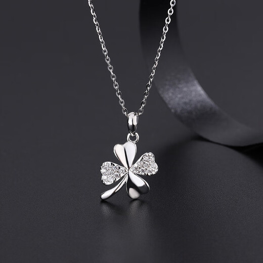 CHOMEL KINSEY Chinese Valentine's Day gift four-leaf clover clavicle chain 999 pure silver necklace girls light luxury niche 2025 new style one