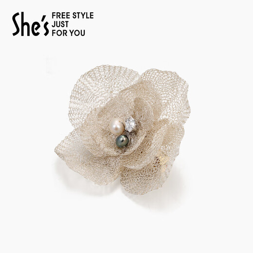 She s Qianzi hand-embroidered flower brooch niche design corsage pin birthday gift for girlfriend