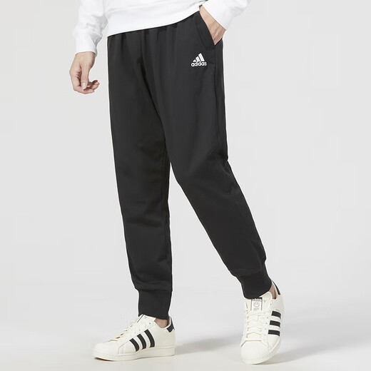 Adidas阿迪达斯男裤春季新款小脚裤子运动裤针织收口休闲跑步长裤GK9226 IC9417/黑色小脚裤 S /175/76A