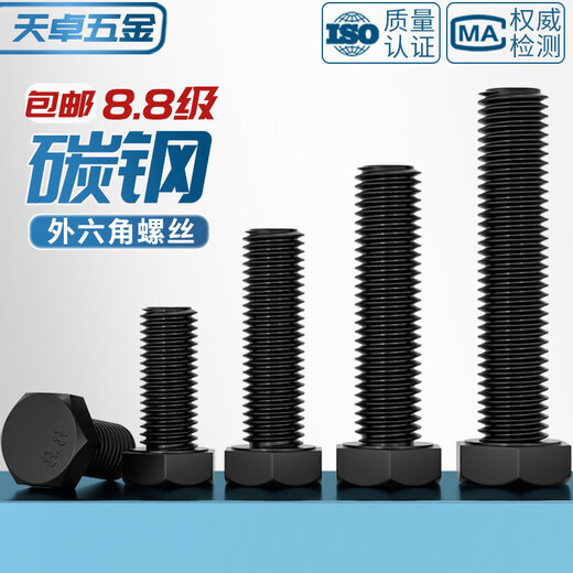 Tianzhuo Hardware grade 8.8 external hexagonal screws and bolts M3M4M5M6M8M10M12M16*30x40x50x60x70x80X100 M22*150