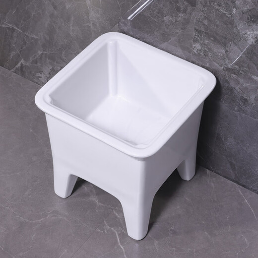 Lefit (lfte) bathroom ceramic mop pool balcony mop trough household Taiwan control large, medium and small mop basin courtyard mop pool 901 manual drain + faucet delivery to home