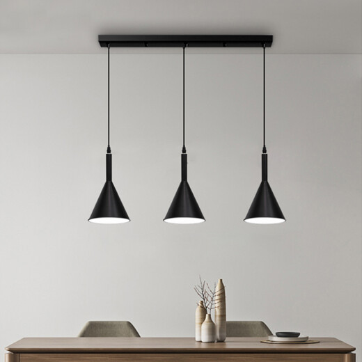 Midea led chandelier restaurant lighting Nordic modern minimalist creative bar three-head ceiling dining chandelier black