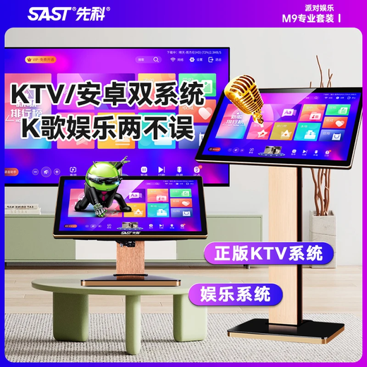 先科M9家庭ktv音响套装卡包音箱全套卡拉ok家用点歌触摸屏功放一体机新款高端家用唱歌KTV唱歌设备全套 【热卖】12吋三分频+双12吋炮+500G点歌机