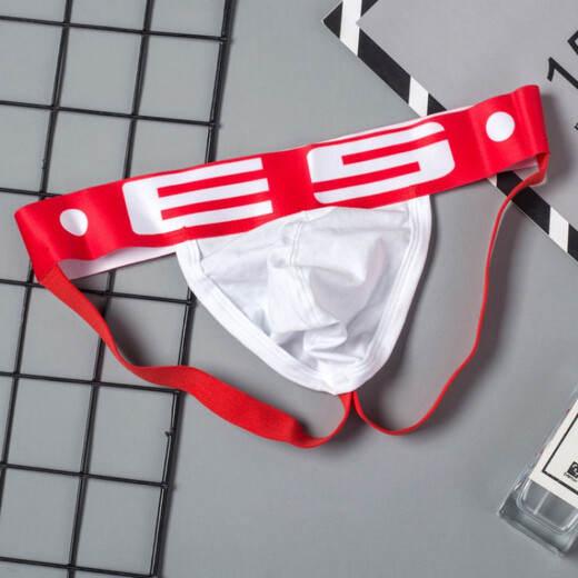 Guiruo sexy underwear men's sexy thong pure cotton breathable back empty butt lift double butt fitness running L black (1 piece)