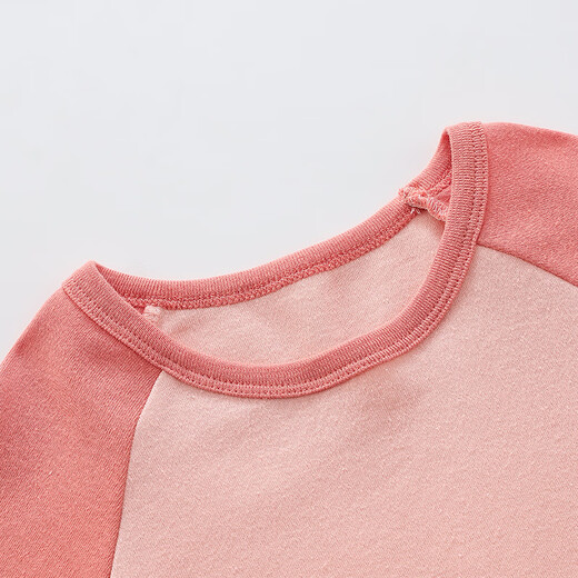 Rote Bohnenkinder reine Baumwoll -Herbst -Kleidung und Herbsthosenanzug Männer und Frauen mittlere und große Kinder Herbst und Winter niedrig runde Hals Thermal Unterwäsche Klasse A Baumwollpullover -Abdeckung H4m1048 Tiefes Pulver 165