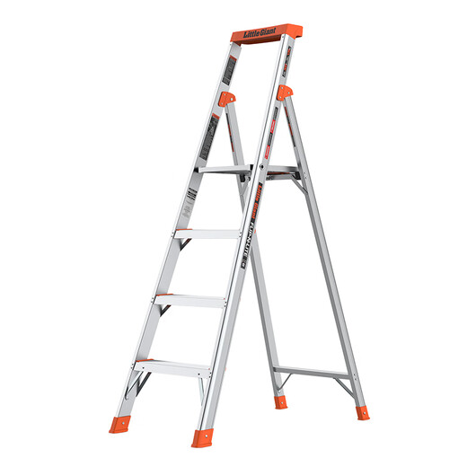Little Giant Giant House Heringbone Ladder Aluminio Aleación de aluminio Multifunción Plegable Renovación de elevador interior Renovación Actualización Modelo 4 Pasos 15270-001 Altura táctil 3.1m