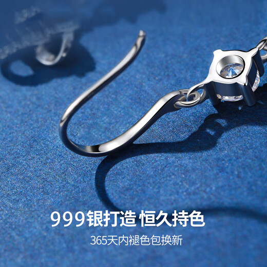 Crystal four-leaf clover earrings 99 pure silver earrings for women 2025 new earrings high-end birthday gifts for girls to give to their girlfriends