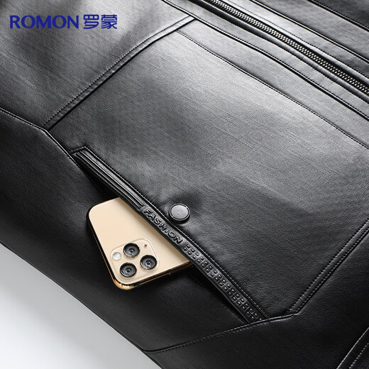 Luo Meng removable inner liner leather jacket men's velvet thickened winter leather jacket young and middle-aged casual dad jacket