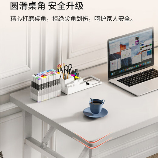 Hanfeng computer table home folding table leisure long table office training study table desktop table steel wooden floor stall table 80*40*75cm thickened round tube single layer