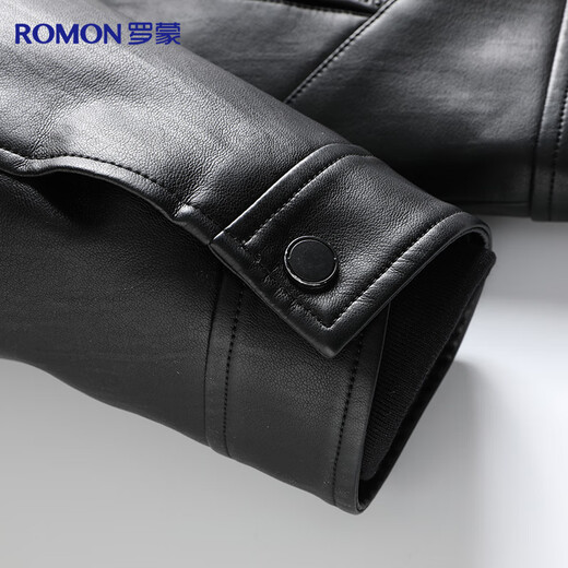 Luo Meng removable inner liner leather jacket men's velvet thickened winter leather jacket young and middle-aged casual dad jacket