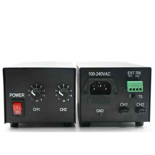 Industrial camera LED light source brightness regulator 24V analog digital four-channel machine vision light source controller 2-channel analog controller APA-25W 24V