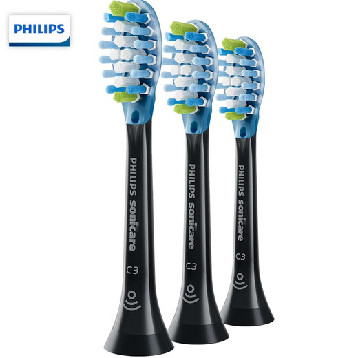 飞利浦（PHILIPS） 电动牙刷头替换头钻石系列适配HX9924HX9903HX9911HX9912HX9954HX9924 3支 黑色洁净型装HX9043/96